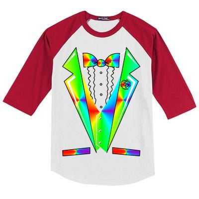 Tux Tuxedo With Pockets Rose Tie Dye Kids Colorblock Raglan Jersey