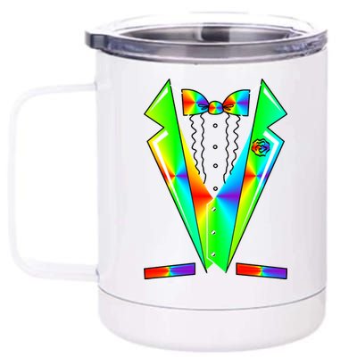 Tux Tuxedo With Pockets Rose Tie Dye 12 oz Stainless Steel Tumbler Cup