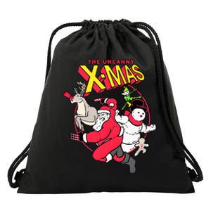 The Uncanny X Mas Funny Santa Funny Christmas Xmas Drawstring Bag