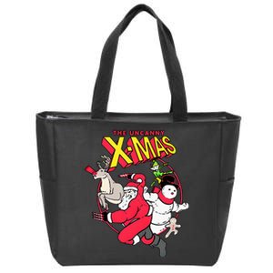 The Uncanny X Mas Funny Santa Funny Christmas Xmas Zip Tote Bag