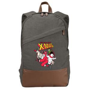 The Uncanny X Mas Funny Santa Funny Christmas Xmas Cotton Canvas Backpack