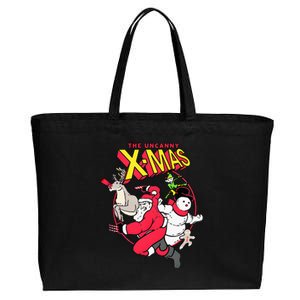 The Uncanny X Mas Funny Santa Funny Christmas Xmas Cotton Canvas Jumbo Tote