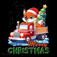 Truck Ugly Xmas Fox Merry Christmas Tree Lights Drawstring Bag
