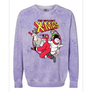 The Uncanny Xmas Funny Santa Colorblast Crewneck Sweatshirt