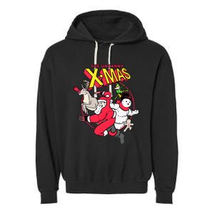 The Uncanny Xmas Funny Santa Garment-Dyed Fleece Hoodie