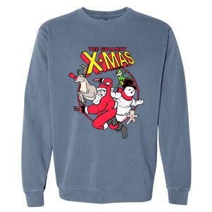 The Uncanny Xmas Funny Santa Garment-Dyed Sweatshirt