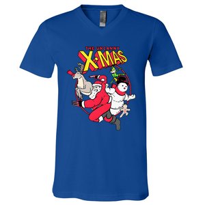 The Uncanny Xmas Funny Santa V-Neck T-Shirt