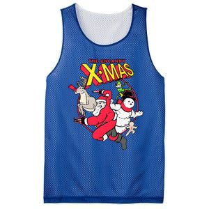 The Uncanny Xmas Funny Santa Mesh Reversible Basketball Jersey Tank