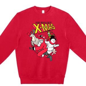 The Uncanny Xmas Funny Santa Premium Crewneck Sweatshirt