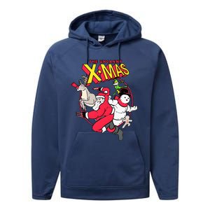 The Uncanny Xmas Funny Santa Performance Fleece Hoodie