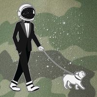 Tuxedo Astronaut Walking Dog Legacy Tie Dye Trucker Hat
