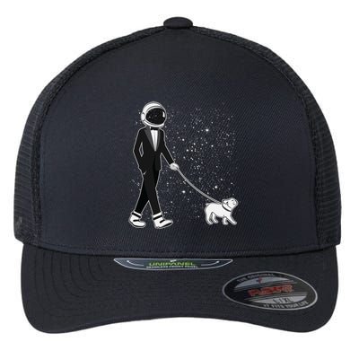Tuxedo Astronaut Walking Dog Flexfit Unipanel Trucker Cap