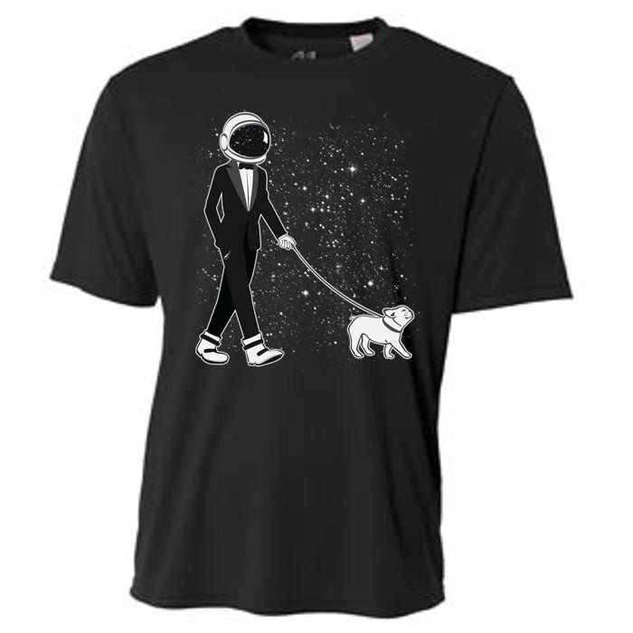 Tuxedo Astronaut Walking Dog Cooling Performance Crew T-Shirt