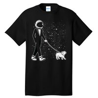 Tuxedo Astronaut Walking Dog Tall T-Shirt