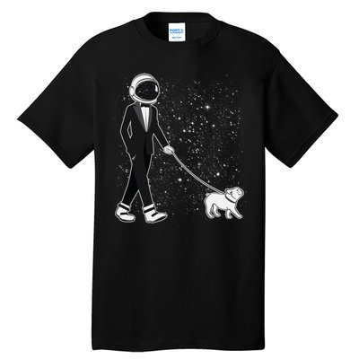 Tuxedo Astronaut Walking Dog Tall T-Shirt