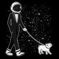 Tuxedo Astronaut Walking Dog Backpack