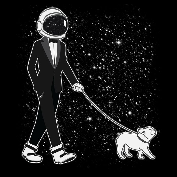 Tuxedo Astronaut Walking Dog Backpack