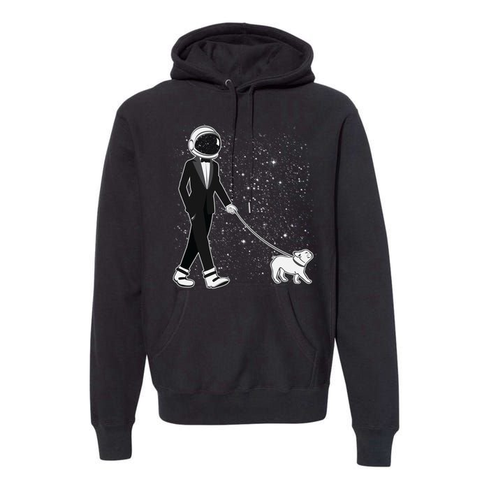 Tuxedo Astronaut Walking Dog Premium Hoodie