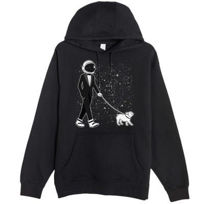 Tuxedo Astronaut Walking Dog Premium Pullover Hoodie