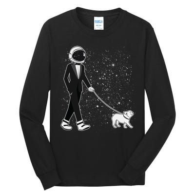 Tuxedo Astronaut Walking Dog Tall Long Sleeve T-Shirt