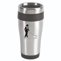 Tuxedo Astronaut Walking Dog 16oz Travel Tumbler