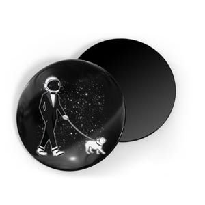 Tuxedo Astronaut Walking Dog Magnet