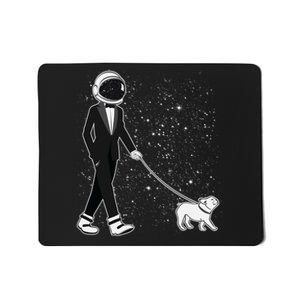 Tuxedo Astronaut Walking Dog Mousepad