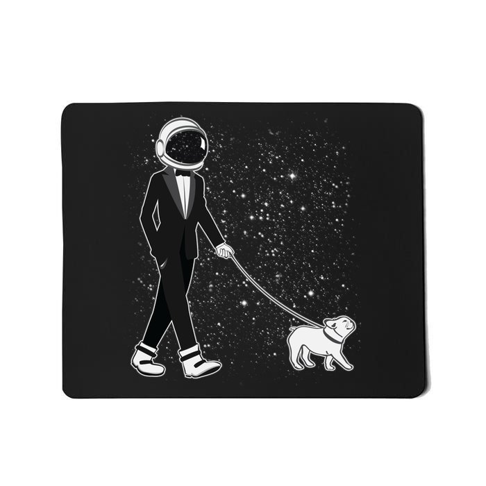 Tuxedo Astronaut Walking Dog Mousepad