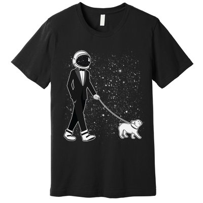 Tuxedo Astronaut Walking Dog Premium T-Shirt