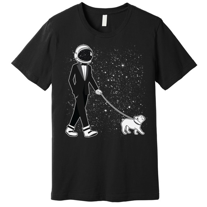 Tuxedo Astronaut Walking Dog Premium T-Shirt