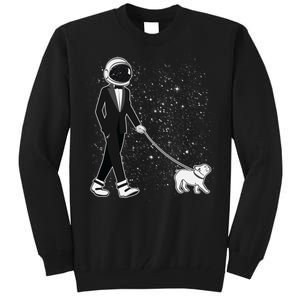 Tuxedo Astronaut Walking Dog Tall Sweatshirt