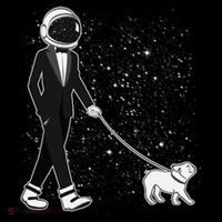 Tuxedo Astronaut Walking Dog Baby Bodysuit