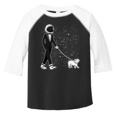 Tuxedo Astronaut Walking Dog Toddler Fine Jersey T-Shirt