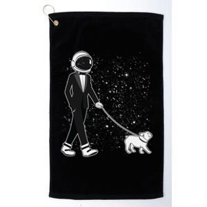 Tuxedo Astronaut Walking Dog Platinum Collection Golf Towel