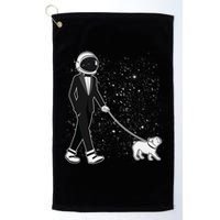 Tuxedo Astronaut Walking Dog Golf Towel