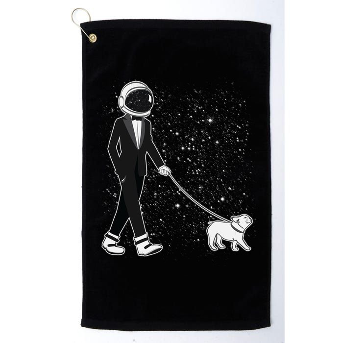 Tuxedo Astronaut Walking Dog Golf Towel