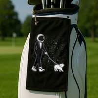 Tuxedo Astronaut Walking Dog Golf Towel