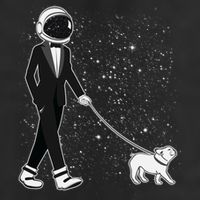 Tuxedo Astronaut Walking Dog Golf Towel