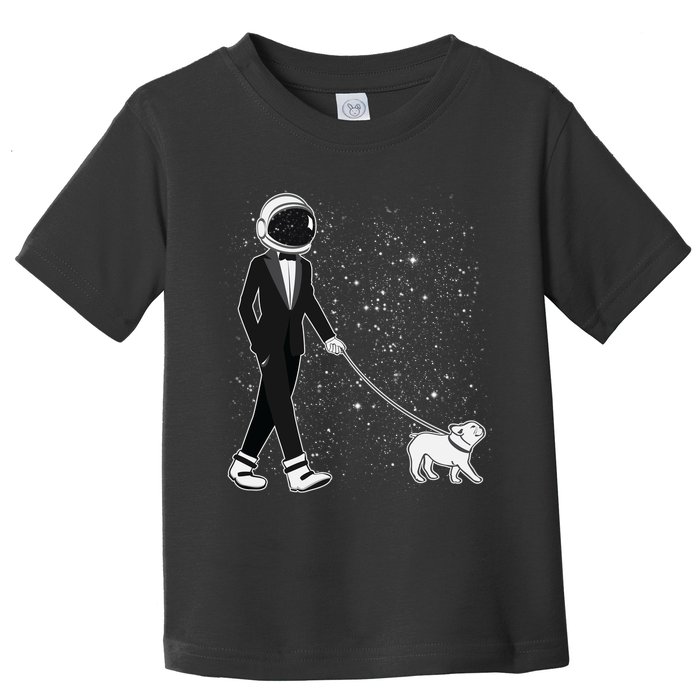 Tuxedo Astronaut Walking Dog Toddler T-Shirt