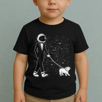 Tuxedo Astronaut Walking Dog Toddler T-Shirt