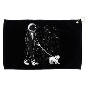 Tuxedo Astronaut Walking Dog Grommeted Golf Towel