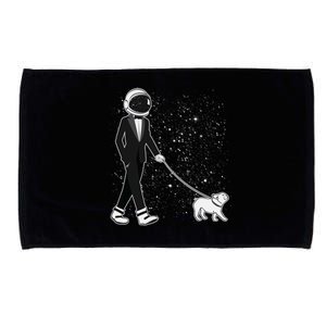 Tuxedo Astronaut Walking Dog Microfiber Hand Towel