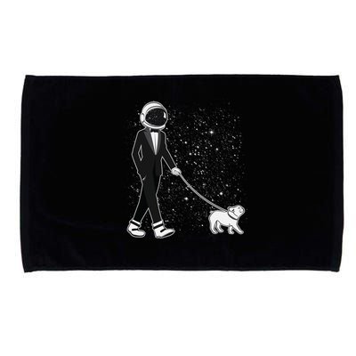 Tuxedo Astronaut Walking Dog Microfiber Hand Towel