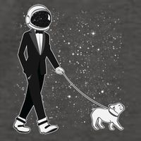 Tuxedo Astronaut Walking Dog Vector Backpack