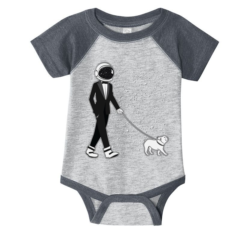 Tuxedo Astronaut Walking Dog Infant Baby Jersey Bodysuit