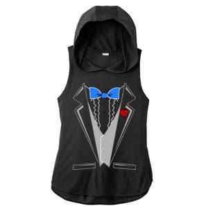 Tuxedo Suit Bachelor Party Ladies PosiCharge Tri-Blend Wicking Draft Hoodie Tank