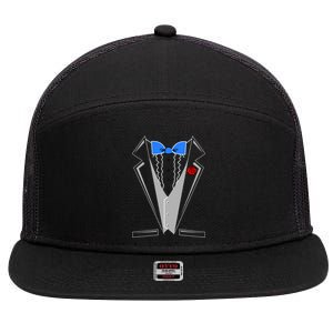 Tuxedo Suit Bachelor Party 7 Panel Mesh Trucker Snapback Hat