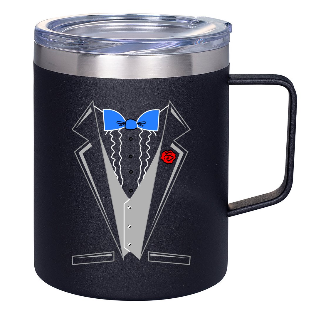 Tuxedo Suit Bachelor Party 12oz Stainless Steel Coffee Mug