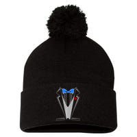 Tuxedo Suit Bachelor Party Pom Pom 12in Knit Beanie