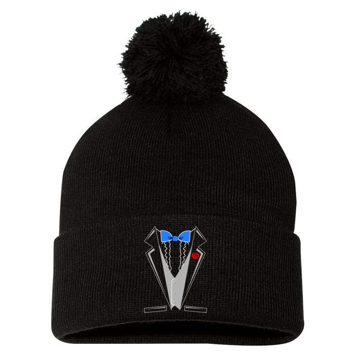 Tuxedo Suit Bachelor Party Pom Pom 12in Knit Beanie
